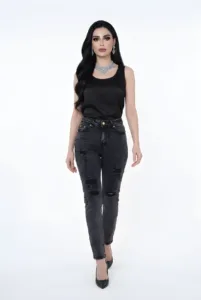 Pantalon negro rasgado