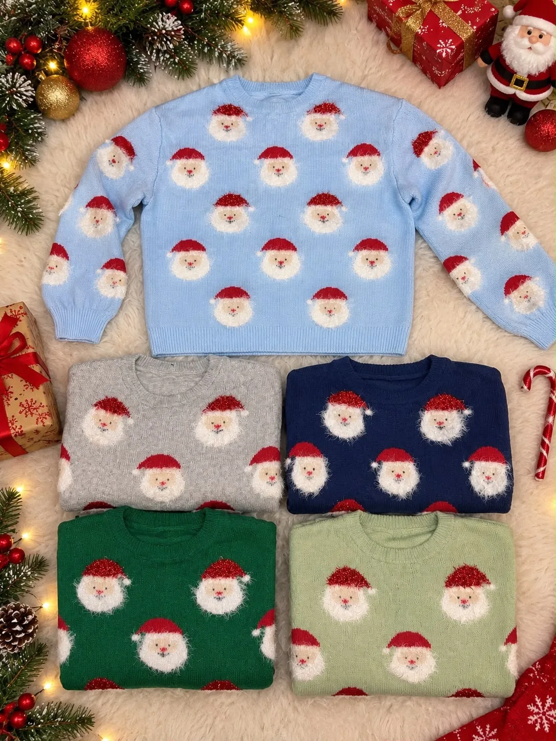 ref 464 buso navideño cara papá noel azul rey