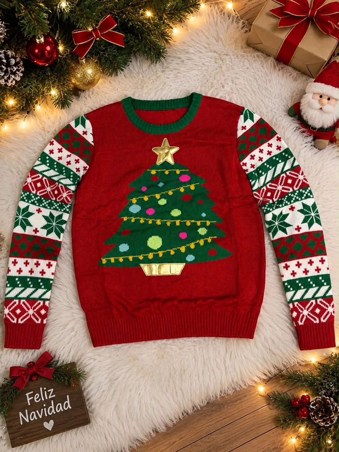 ref 456 buso navideño árbol rojo